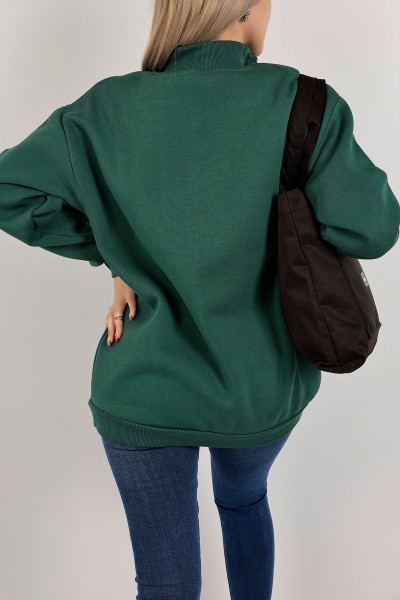 Yeşil Nakışlı Salaş Sweat 142972