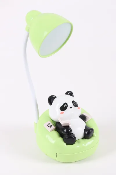 Yeşil Panda Figürlü Şarj Edilebilir 3 Kademeli Telefon Tutucu Özellikli Masa Lambası 442943