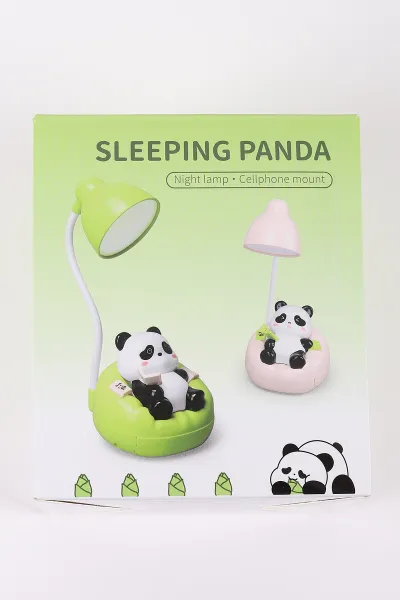 Yeşil Panda Figürlü Şarj Edilebilir 3 Kademeli Telefon Tutucu Özellikli Masa Lambası 442943