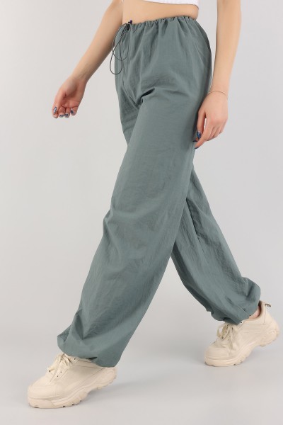 Yeşil Paraşüt Kumaş Bayan Pantolon 170737