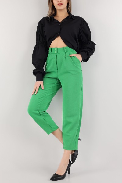 yesil-pileli-likrali-bayan-pantolon-171096