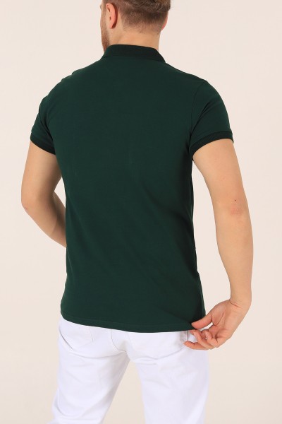 Yeşil Polo Yaka Dügmeli Erkek Tişört 171484