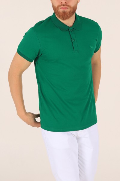 Benetton Yeşili Polo Yaka Düğmeli Erkek Tişört 171490