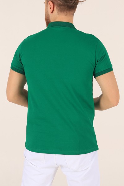 Benetton Yeşili Polo Yaka Düğmeli Erkek Tişört 171490