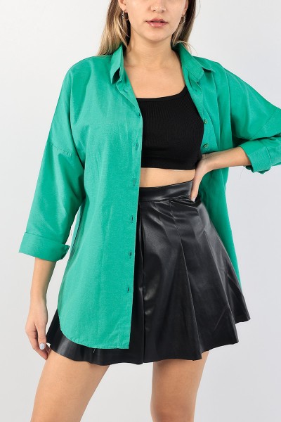 yesil-poplin-bayan-gomlek-90846