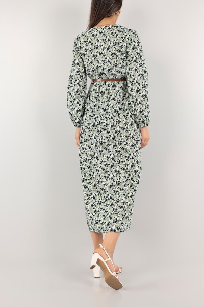 Yeşil Poplin Dokuma Elbise 118978