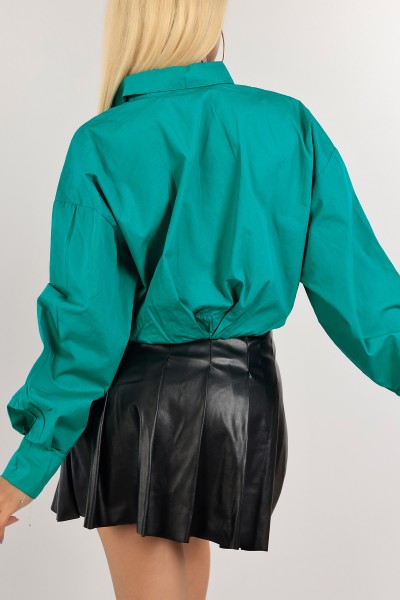 Yeşil Poplin dokuma Gömlek Bluz 124639
