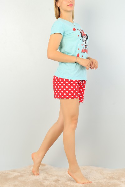 Yeşil Puantiye Desen Bayan Pijama Takımı 68293