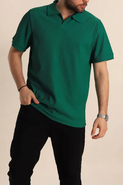 yesil-regular-fit-fitilli-doku-patli-polo-yaka-erkek-tisort-270577