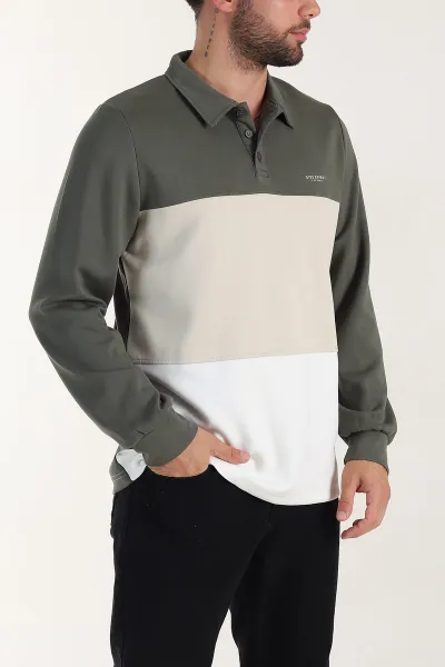 yesil-relaxed-fit-oysho-kumas-uc-renkli-polo-yaka-sweatshirt-399542