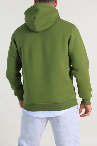 Yeşil Relaxed Fit Üç İp Şardonlu Kabartma Detaylı Erkek Sweatshirt 311124