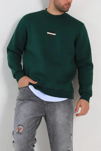 yesil-relaxed-fit-uc-ip-sardonlu-logo-detayli-erkek-sweatshirt-309855