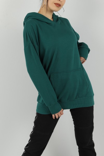 Yeşil Salaş Kalıp Bayan Sweat 144866