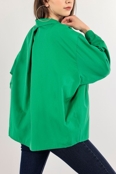 yesil-salas-poplin-bayan-gomlek-113569