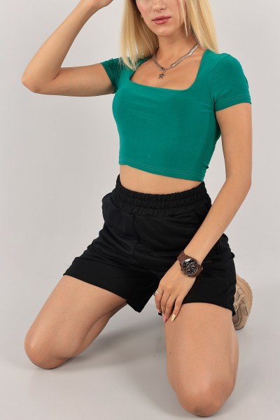 Yeşil Sandy Kumaş Bluz 124362