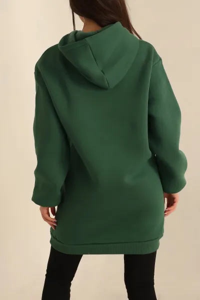 Yeşil Şardonlu Baskılı Sweat Tunik 228102