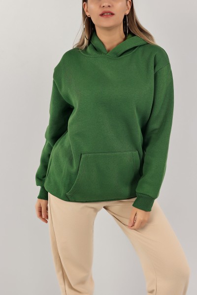 Yeşil Şardonlu Bayan Sweat 136524