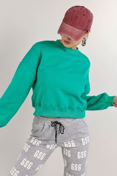Yeşil Şardonlu Bayan Sweat 140752