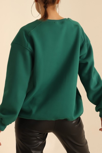 Yeşil Şardonlu Bayan Sweat 217444