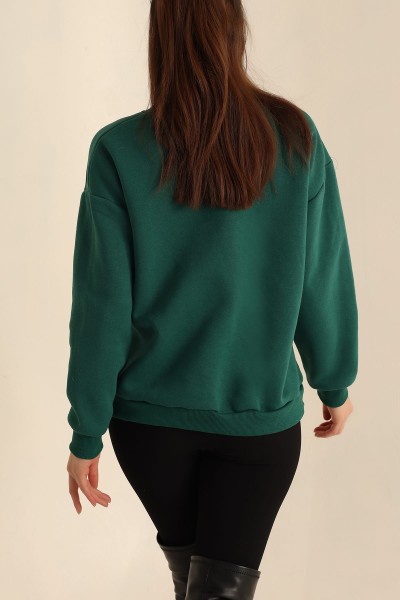 Yeşil Şardonlu Fermuar Detay Sweat 224465