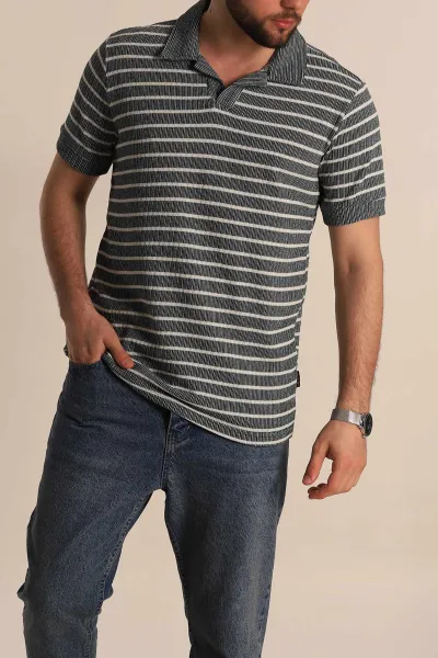 yesil-slim-fit-cizgili-polo-yaka-erkek-tisort-276015