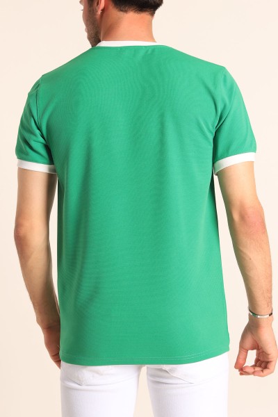 Yeşil Slim Fit Kabartma Yazılı Erkek Tişört 186798