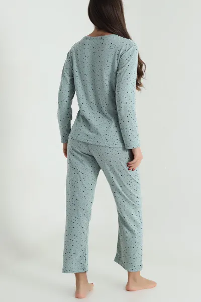 Yeşil Süprem Uzun Kol Kadın Pijama Takımı 493630