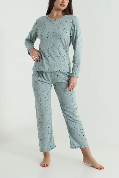 Yeşil Süprem Uzun Kol Kadın Pijama Takımı 493630