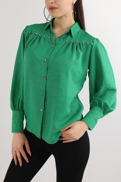 Yeşil Taşlı Tasarım Aerobin Gömlek 168036