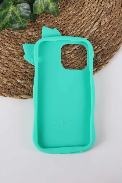 Yeşil TeknoCase İPhone 16 Pro Max Uyumlu Terra Case Serisi Premium Kabartmalı Soft Silikon Telefon Kılıfı 430323