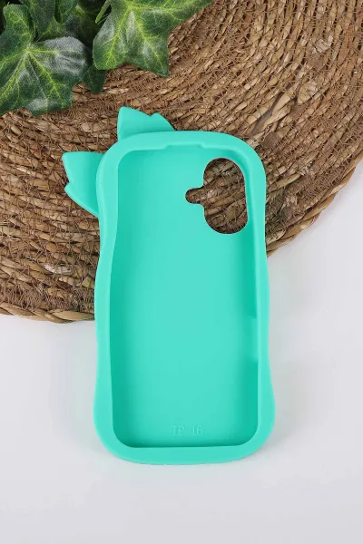 Yeşil TeknoCase İPhone 16 Uyumlu Terra Case Serisi Premium Kabartmalı Soft Silikon Telefon Kılıfı 430310