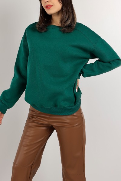 Yeşil Üç İplik Şardonlu Sweat 141587