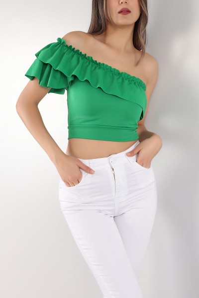 Yeşil Volanlı Bluz 171768