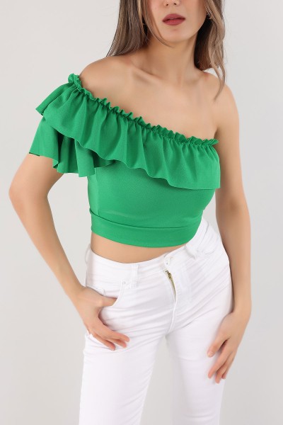 Yeşil Volanlı Bluz 171768