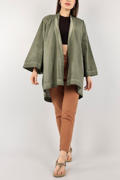 Yeşil Yağ Yıkama Yeni Sezon Kimono 108997