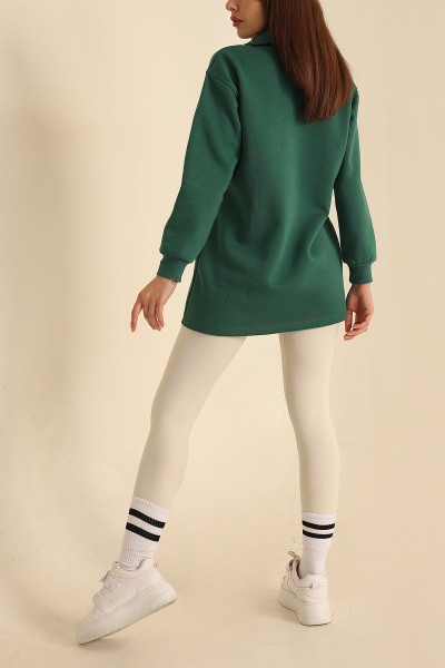 Yeşil Yakalı Şardonlu Bayan Sweat 218366