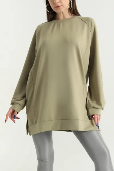 Yeşil Yanları Parçalı Oysho Tunik 339074