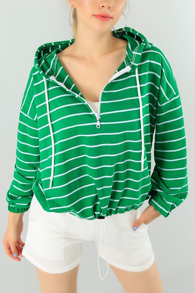 yesil-yarim-fermuarli-cizgili-bayan-sweat-74713