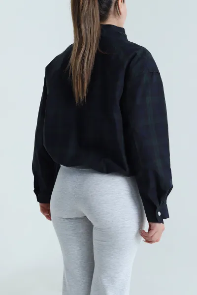 Yeşil Yeni Sezon Ekoseli Kadın Mont 490407