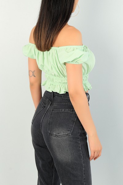 Yeşil Yeni Sezon Poplin Bluz 71274