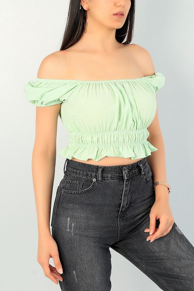 Yeşil Yeni Sezon Poplin Bluz 71274