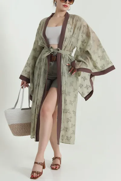 Yeşil Yeni Sezon Tensel Kadın Kimono 477842