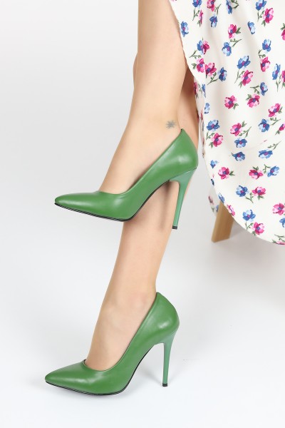 Yeşil Yüksek Topuk Kadın Stiletto 111049