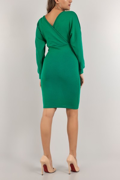 Yeşil Zincir Tasarım Triko Elbise 135670