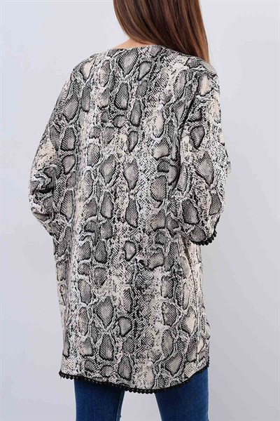 Yılan Derisi Desenli Kimono 16911B