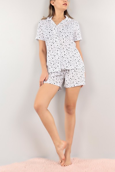 Yıldız Desenli Şortlu Bayan Pijama Takımı 110209