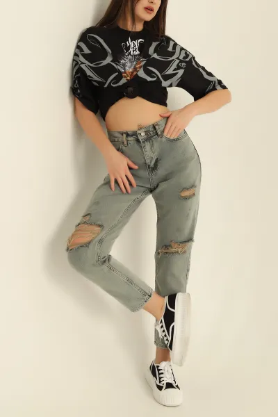 Yırtık Tasarım Kot Pantolon 276134