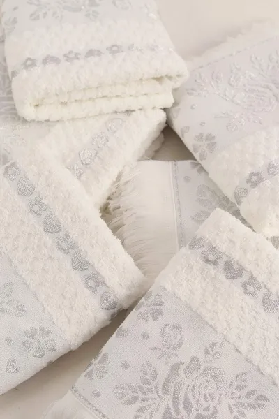 Yoncagül 50x90 Cm Saçaklı Jakarlı 6'lı El Havlusu Seti 434674