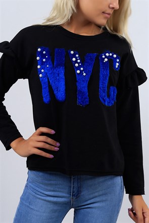 Yuvarlak Yaka NYC Puluş Yazılı Sweat 3270B
