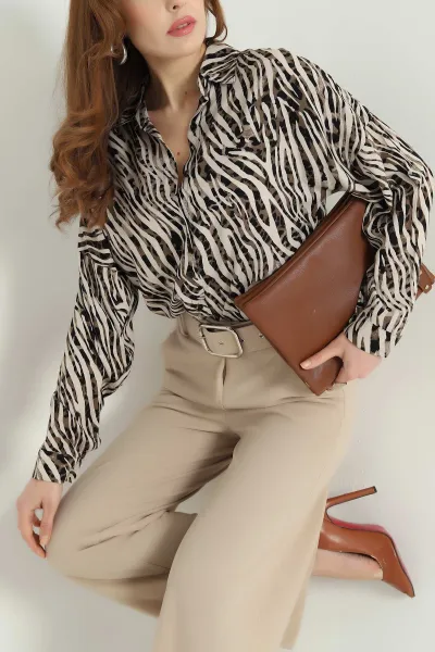 zebra-desenli-dokuma-viskon-gomlek-337827